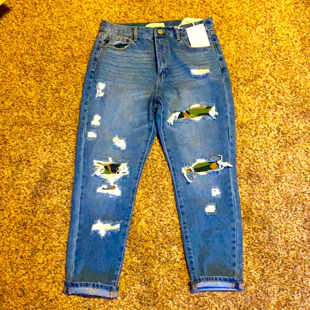 KanCan, NWT, camo patch jeans, size 9